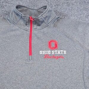 Ohio State Buckeyes Varsity Mens Large Gray Quarter Zip Pullover NCAA Sportswear